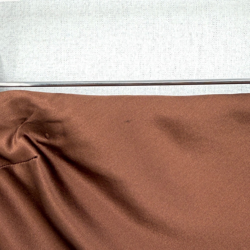 ENZA COSTA Strapless Silk Bias Maxi Dress Women Small Brown Quiet Luxury NEW - Picture 13 of 14